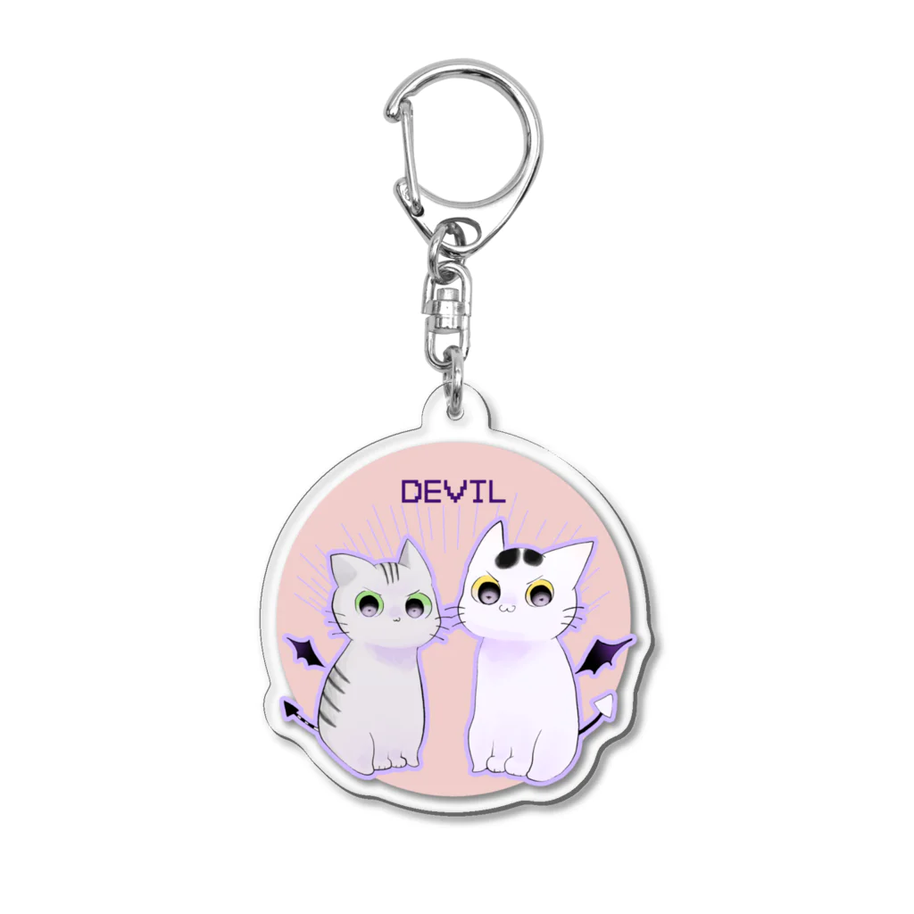 ねこほうチャンネル公式グッズのマロチロ魔王チームイラストグッズ Acrylic Key Chain