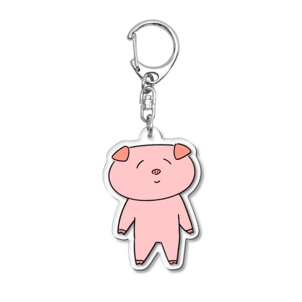 ぶたさんと一緒の立ってるぶたさん Acrylic Key Chain