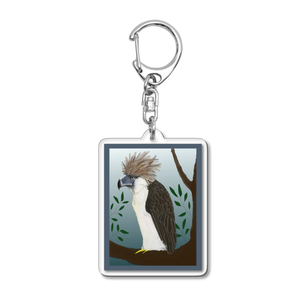 Sea of Grassの遠くを見るフィリピンワシ Acrylic Key Chain