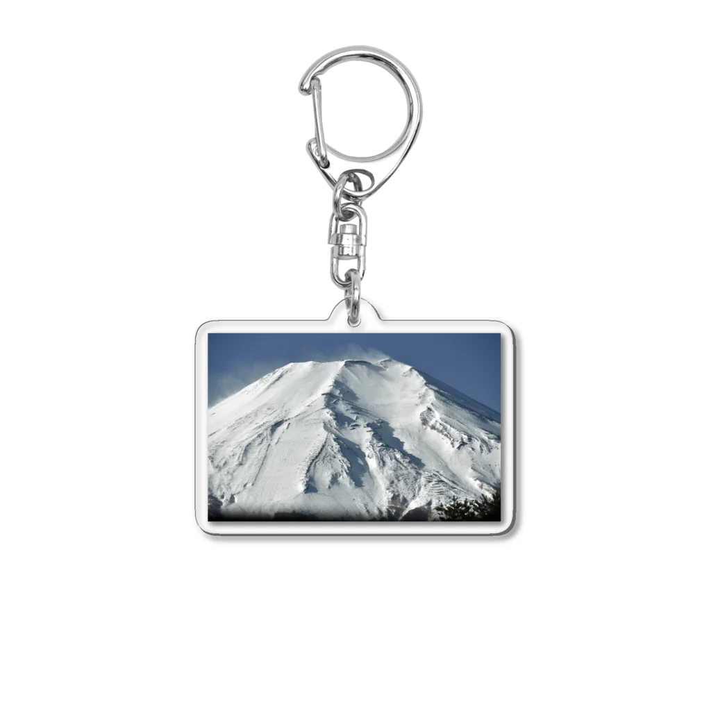 下田村の冠雪した富士山_003 Acrylic Key Chain