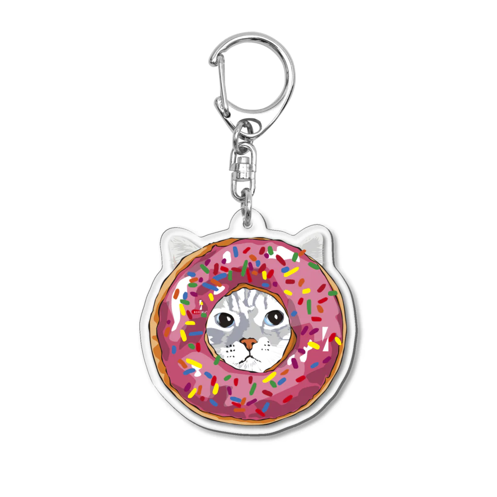 NORIMA.のねこドーナツ　ストロベリー Acrylic Key Chain