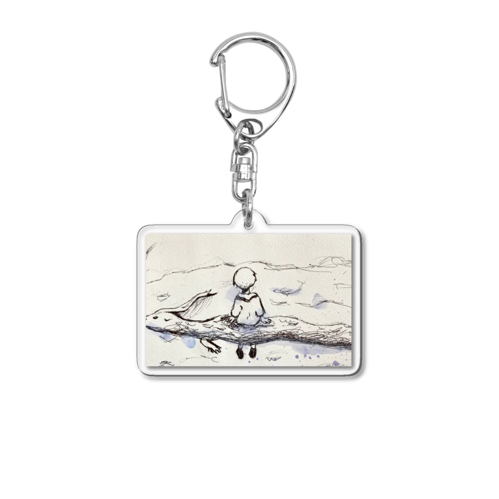 LaLaLa KIDS Creators' Shopの【ANN】龍に乗った少年 Acrylic Key Chain