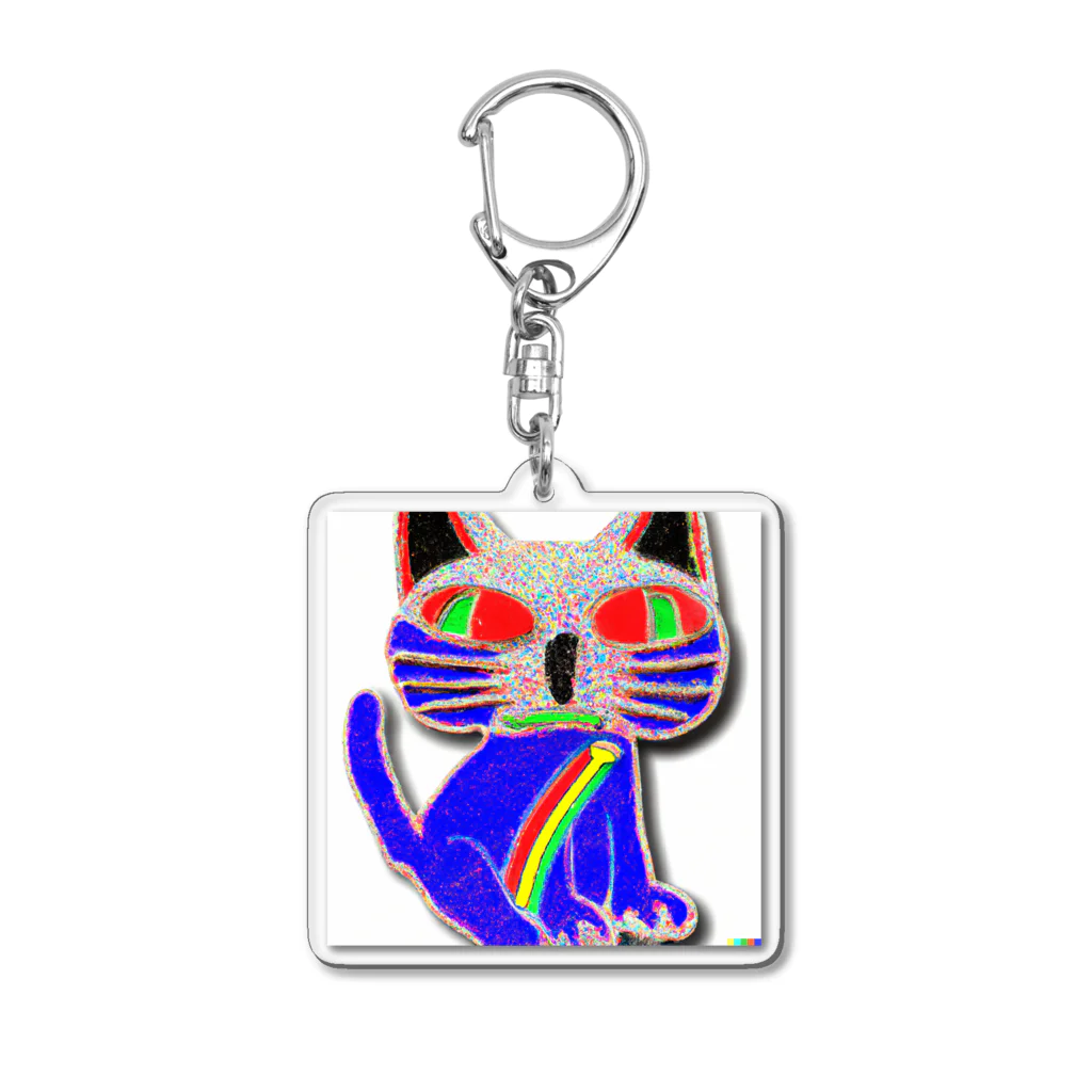 AI ❉ 言葉　　　　　　　　の君は猫なのか？シリーズ第一弾 Acrylic Key Chain