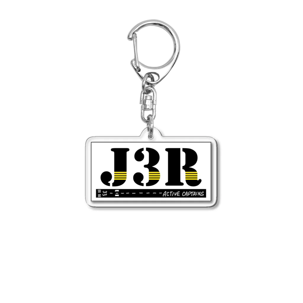 Threefall Japan Aviationの【Threefall Japan Aviation限定 】J3Rロゴ（TFJAバージョン:３ｃｈ手書き滑走路） Acrylic Key Chain