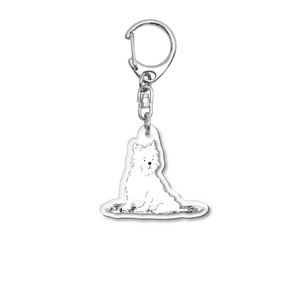 いわまともこのホワイトテリア　２ Acrylic Key Chain