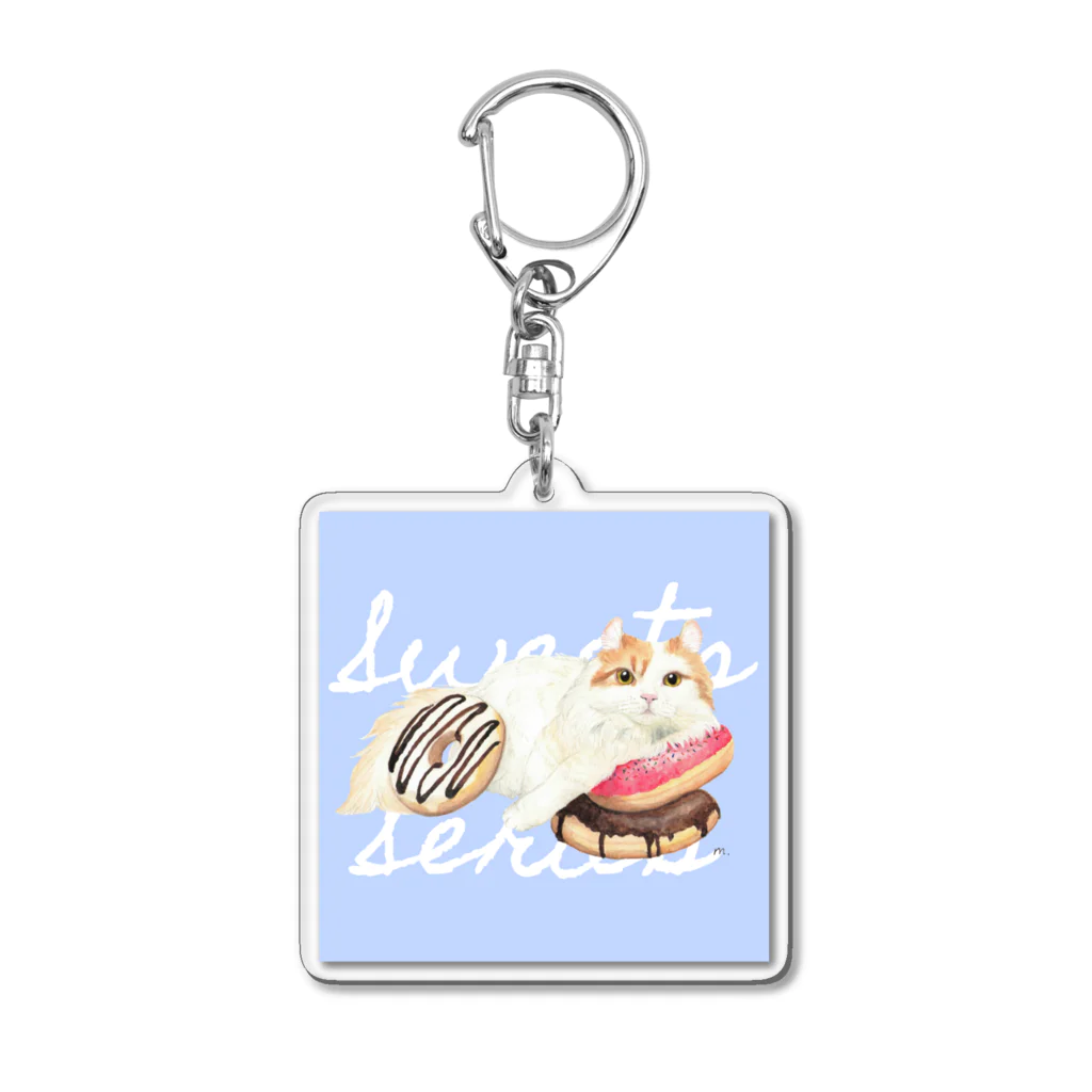 m.うちの子イラストのアクゥちゃん✳︎ sweets series Acrylic Key Chain