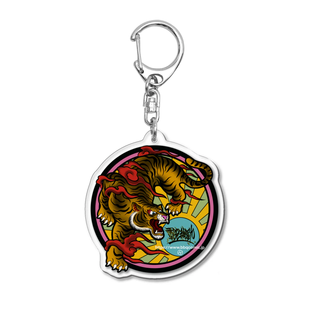 尾九の魔除けの虎 Acrylic Key Chain