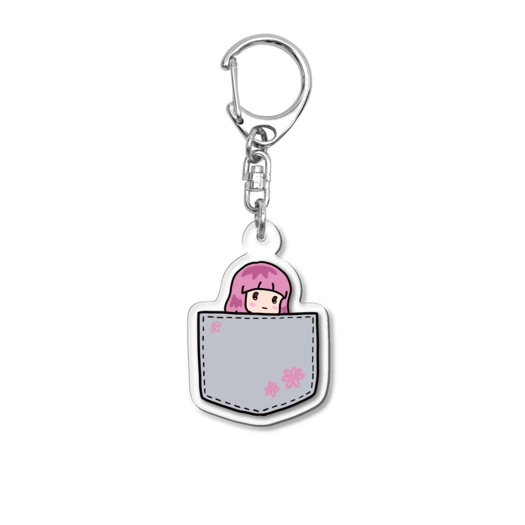 うっかおりんのすん顔女子(おかっぱ) Acrylic Key Chain