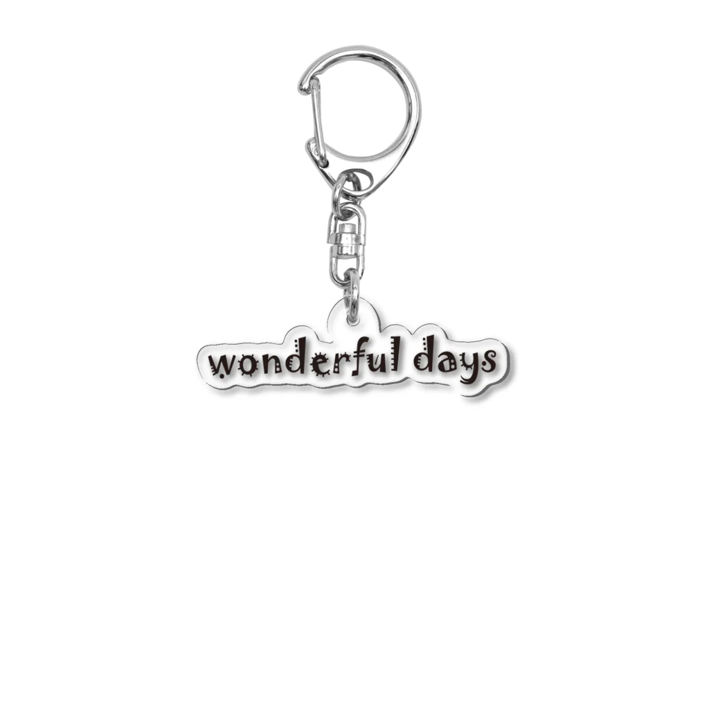 Wanderful days(ワンダフルデイズ)のWonderful days ブラック Acrylic Key Chain