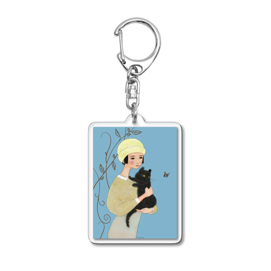 四月研究所 SUZURI店の大正浪漫ヲトメ図画ー光 Acrylic Key Chain