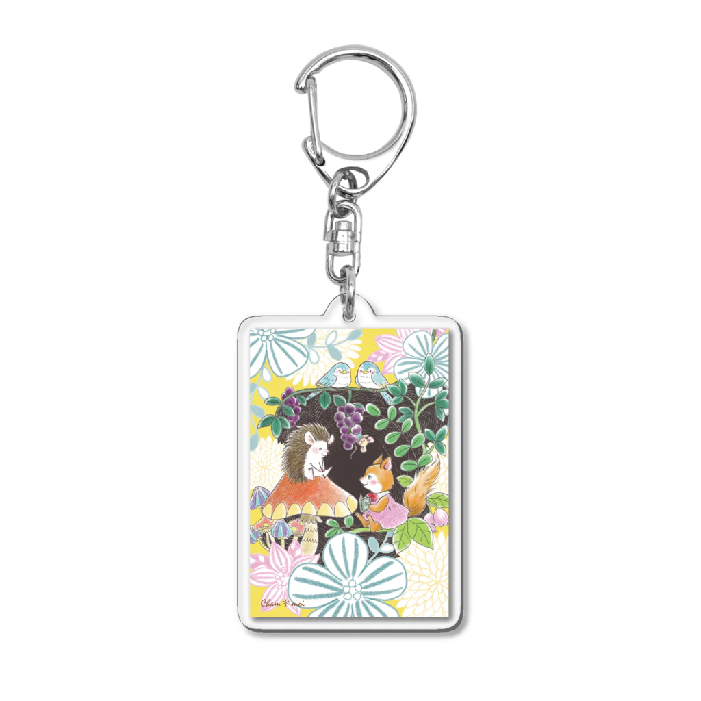 SatokostudioArtのはりねずみくんとりすちゃんの出会い Acrylic Key Chain