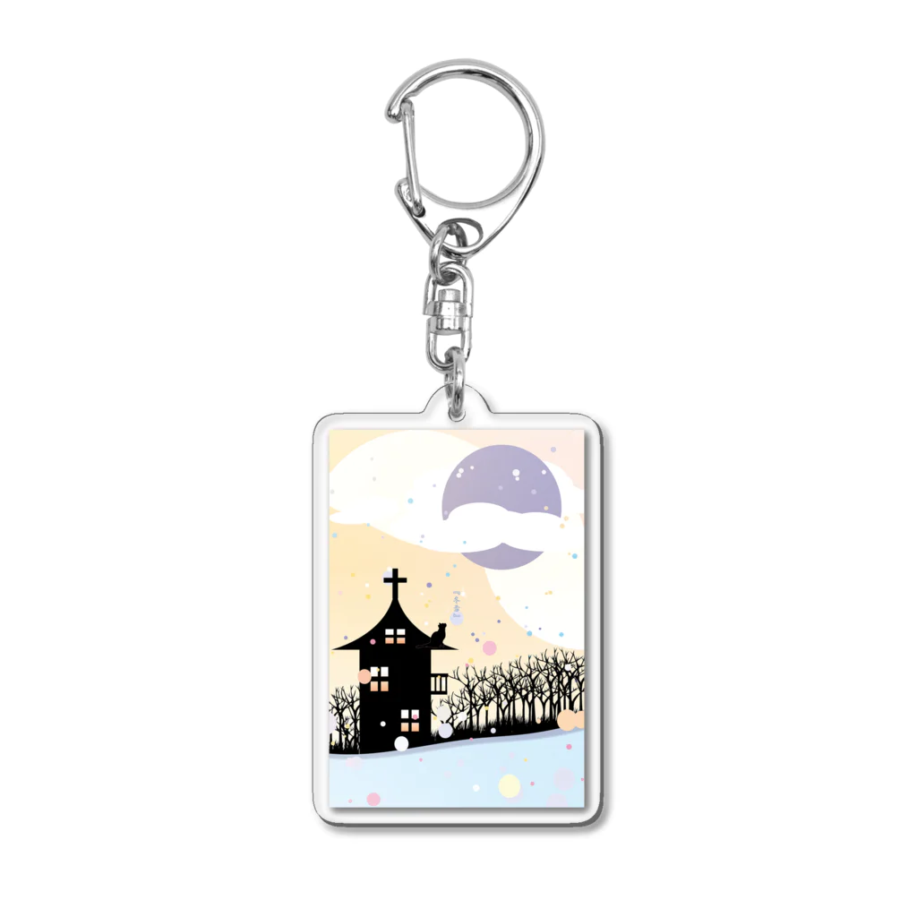 Aisuの秘密基地の四季猫-冬 『冬雪』 Acrylic Key Chain