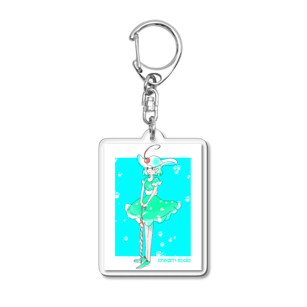 ねぎとろ本店のしゅわしゅわクリームソーダ Acrylic Key Chain