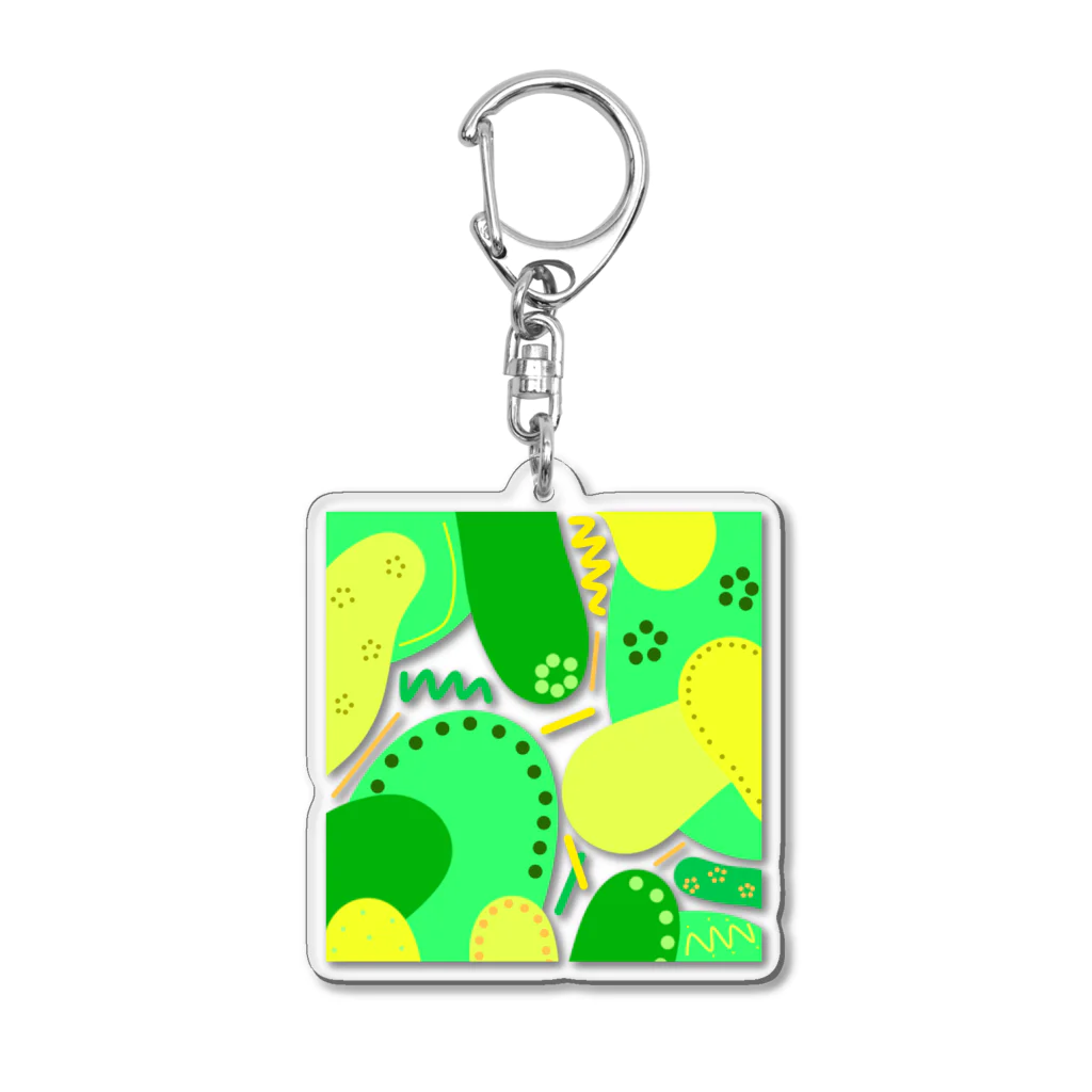 うにぽっぷこーんの森林（透過） Acrylic Key Chain