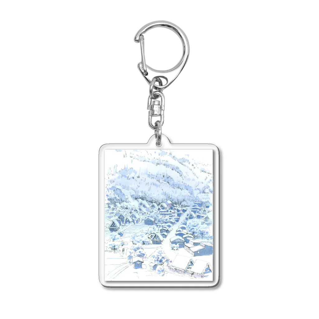 長田秀敏の白川郷　冬 Acrylic Key Chain