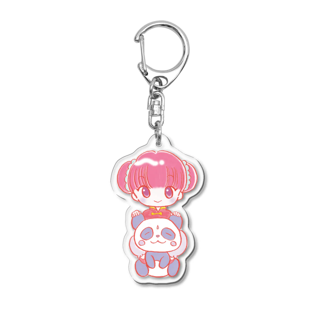 おむふみ屋のふぁんしぃ〜（チャイナガールとパンダ） Acrylic Key Chain