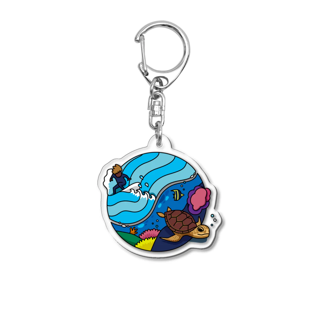 8anna storeのサーフandタートル！ Acrylic Key Chain