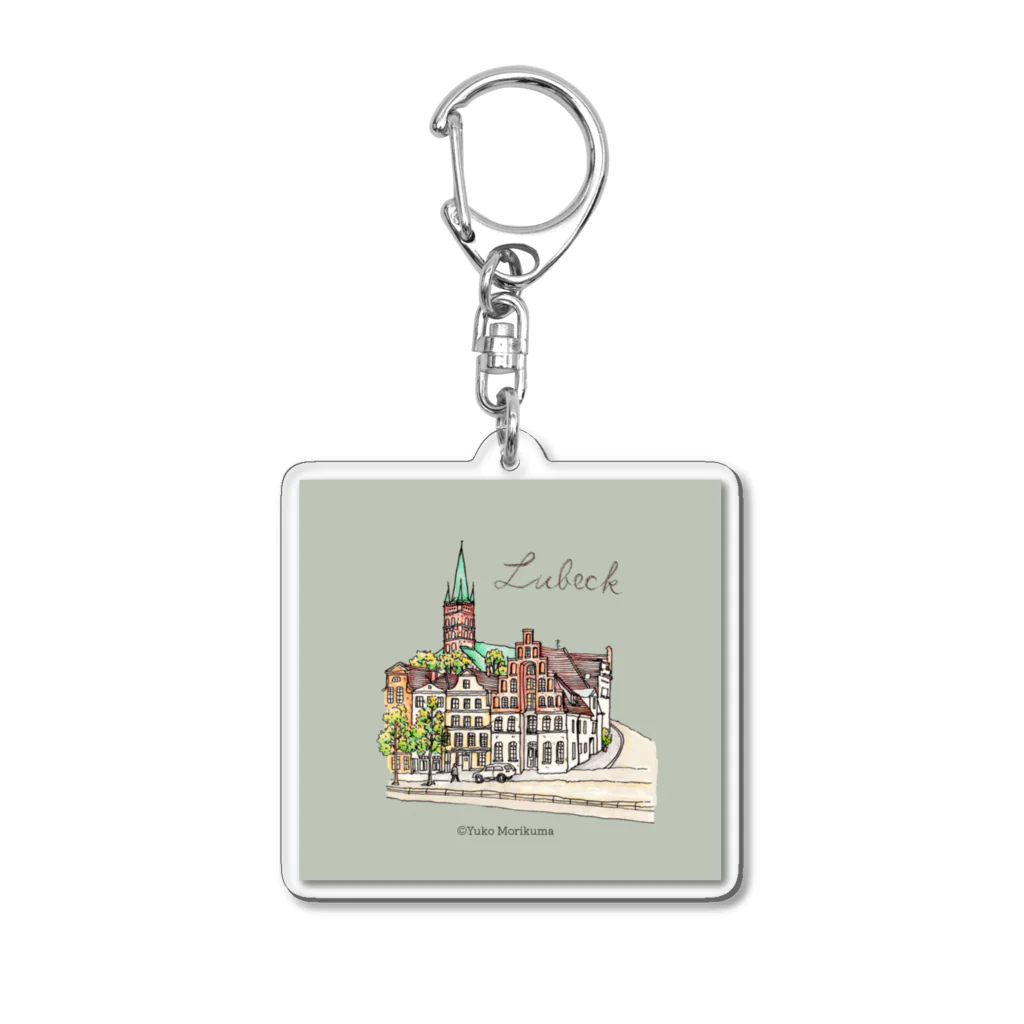 もりくま雑貨店のヨーロッパの風景（リューベック） Acrylic Key Chain