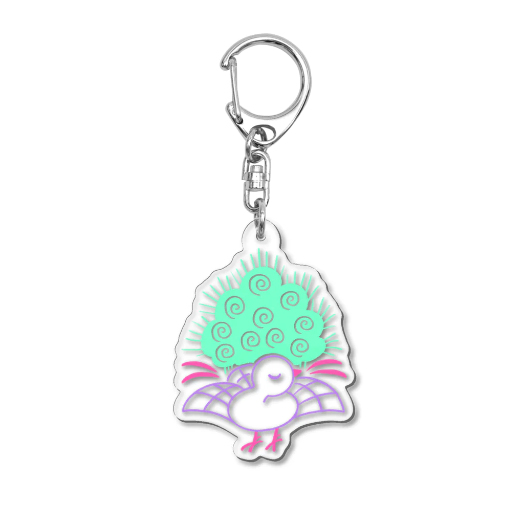 麻雀グッズ🀄️-kawaii mahjong-の麻雀🀄️一索(イーソー) Acrylic Key Chain