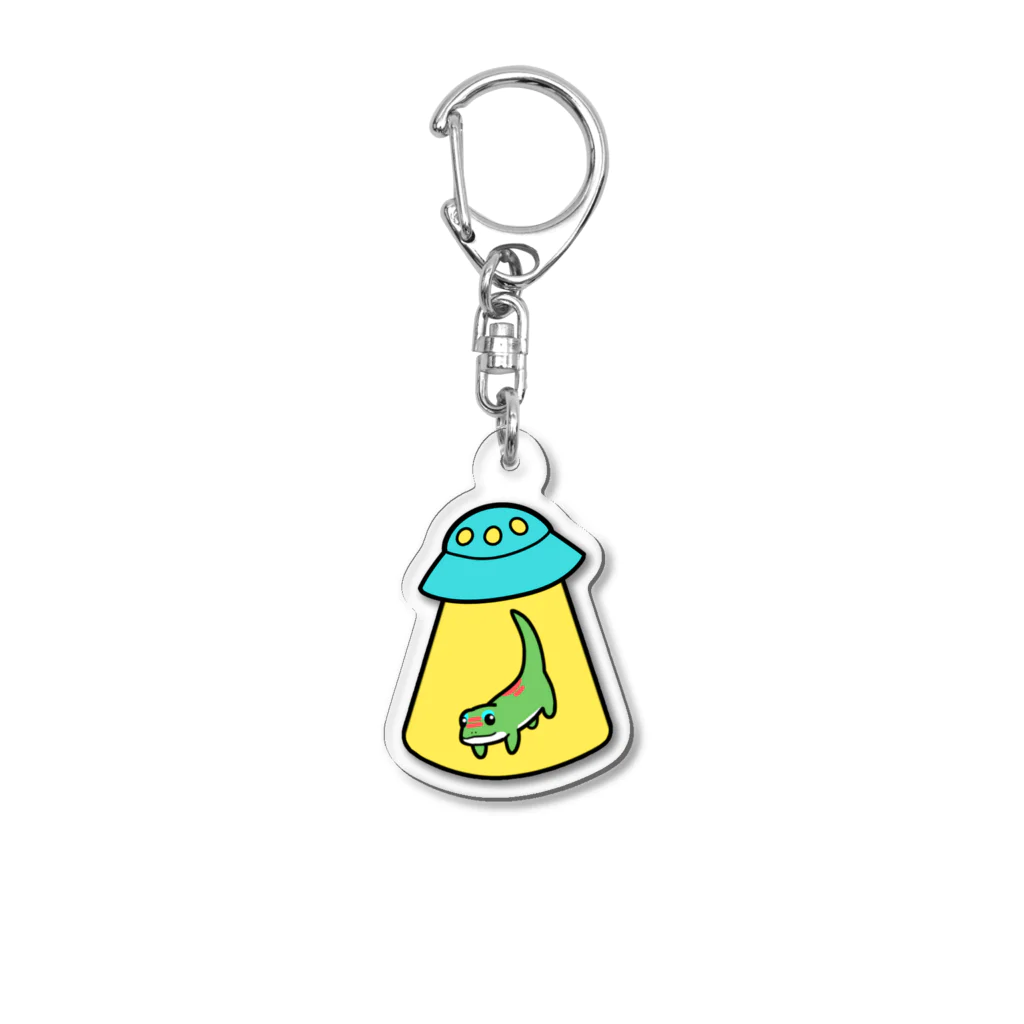 ひるもりのおみせのUFOにさらわれるヤモリ Acrylic Key Chain