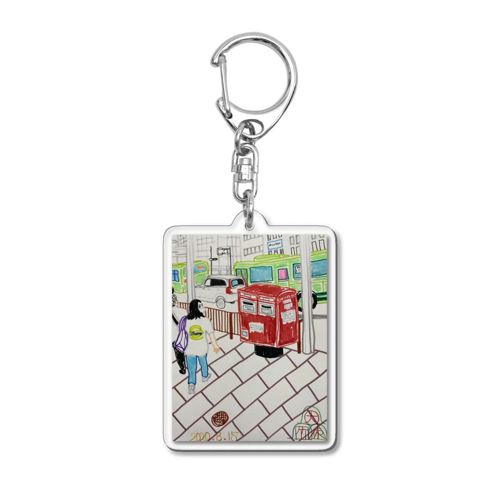 エド・ワード【江戸鉾の愛殿原】。の赤ポスト📮四条河原町 Acrylic Key Chain