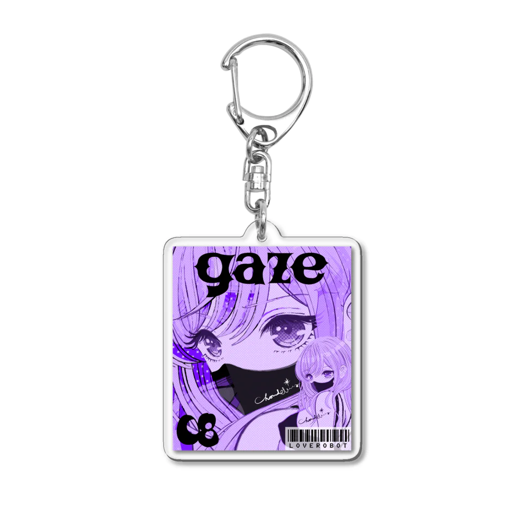 loveclonesのPURPLE GAZE 0571 ガーリーマガジン 目ヂカラ強め ギャル アクリルキーホルダー