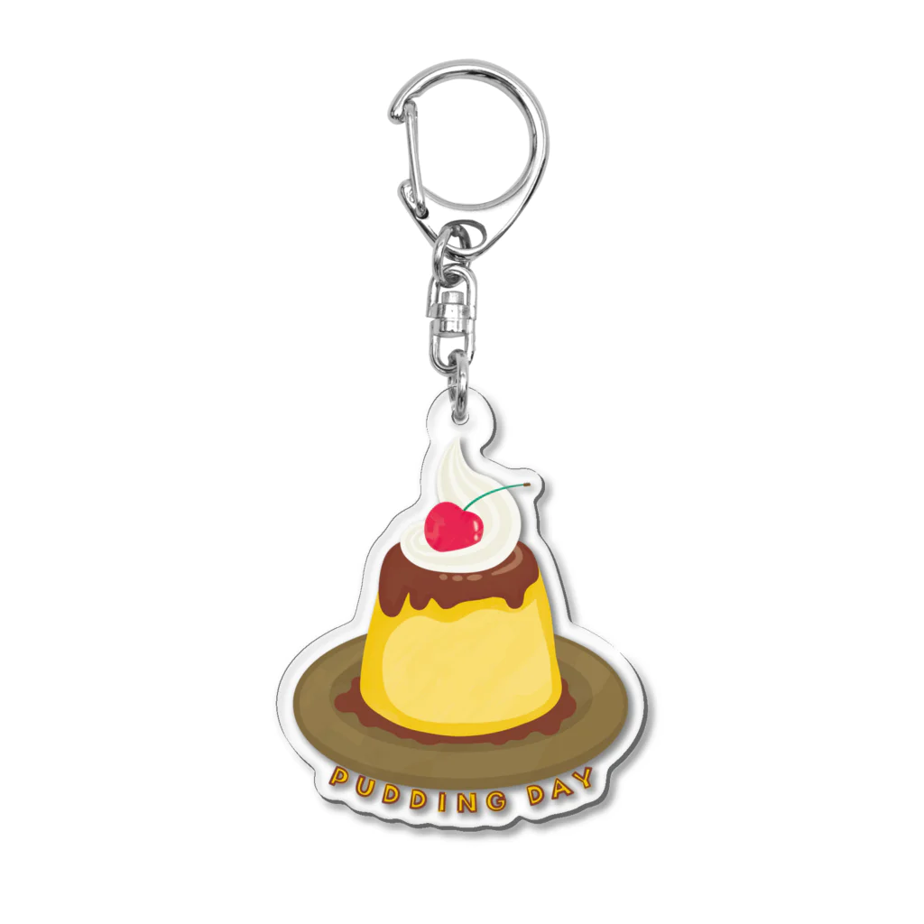 イラスト MONYAAT の毎月25日はプリンの日のプリン　カスタード ac Acrylic Key Chain