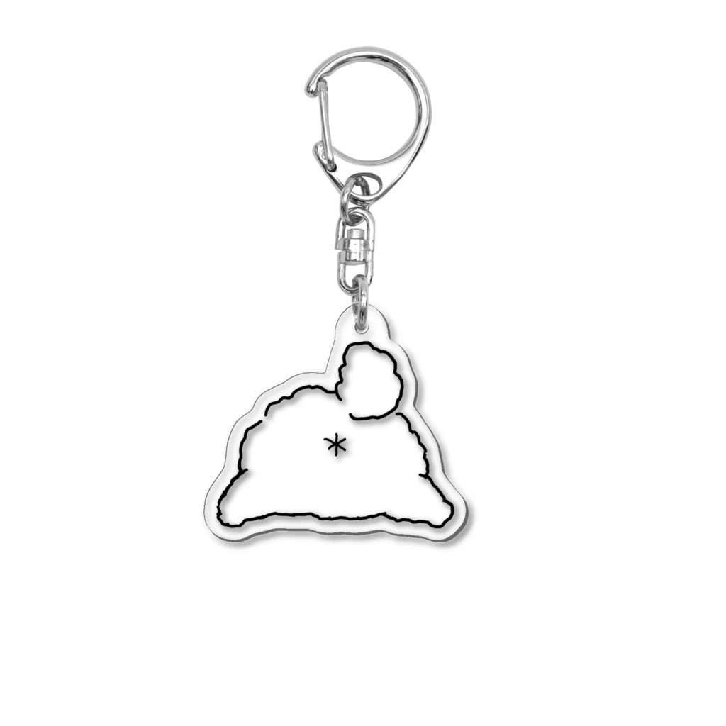 ぷぷまるのゆるプー のおしり  クロ線 Acrylic Key Chain