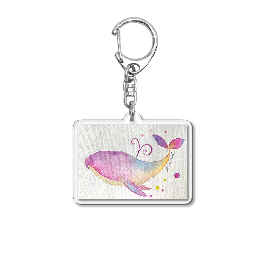 暖暖あたたかの虹色くじら Acrylic Key Chain