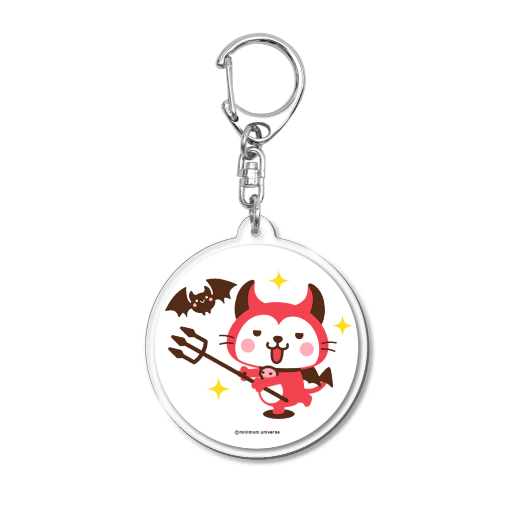 ミニマムユニヴァース@SUZURIのデビねこくんとコウモリさんアクリルキーホルダー Acrylic Key Chain