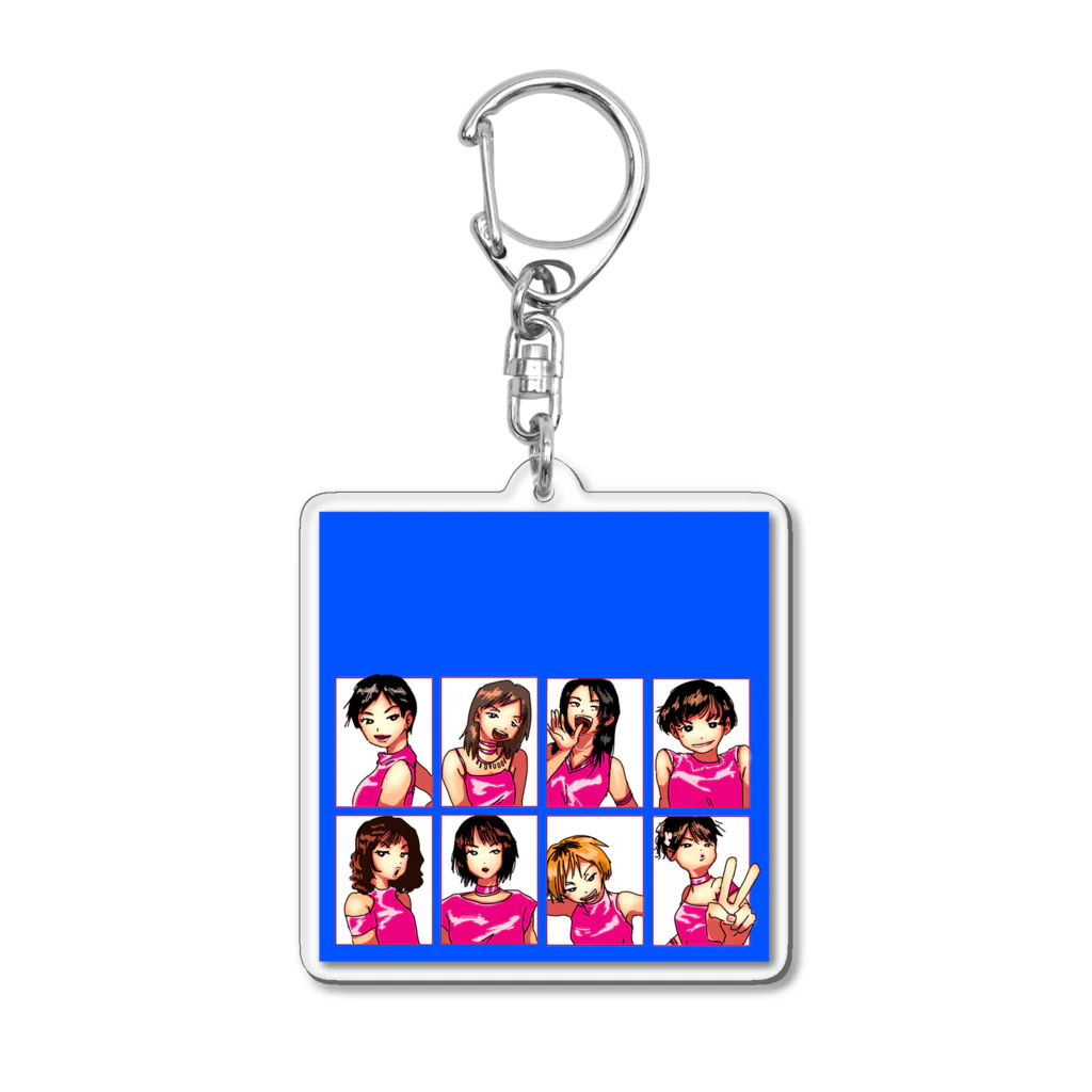 npoのぎゃるたち Acrylic Key Chain