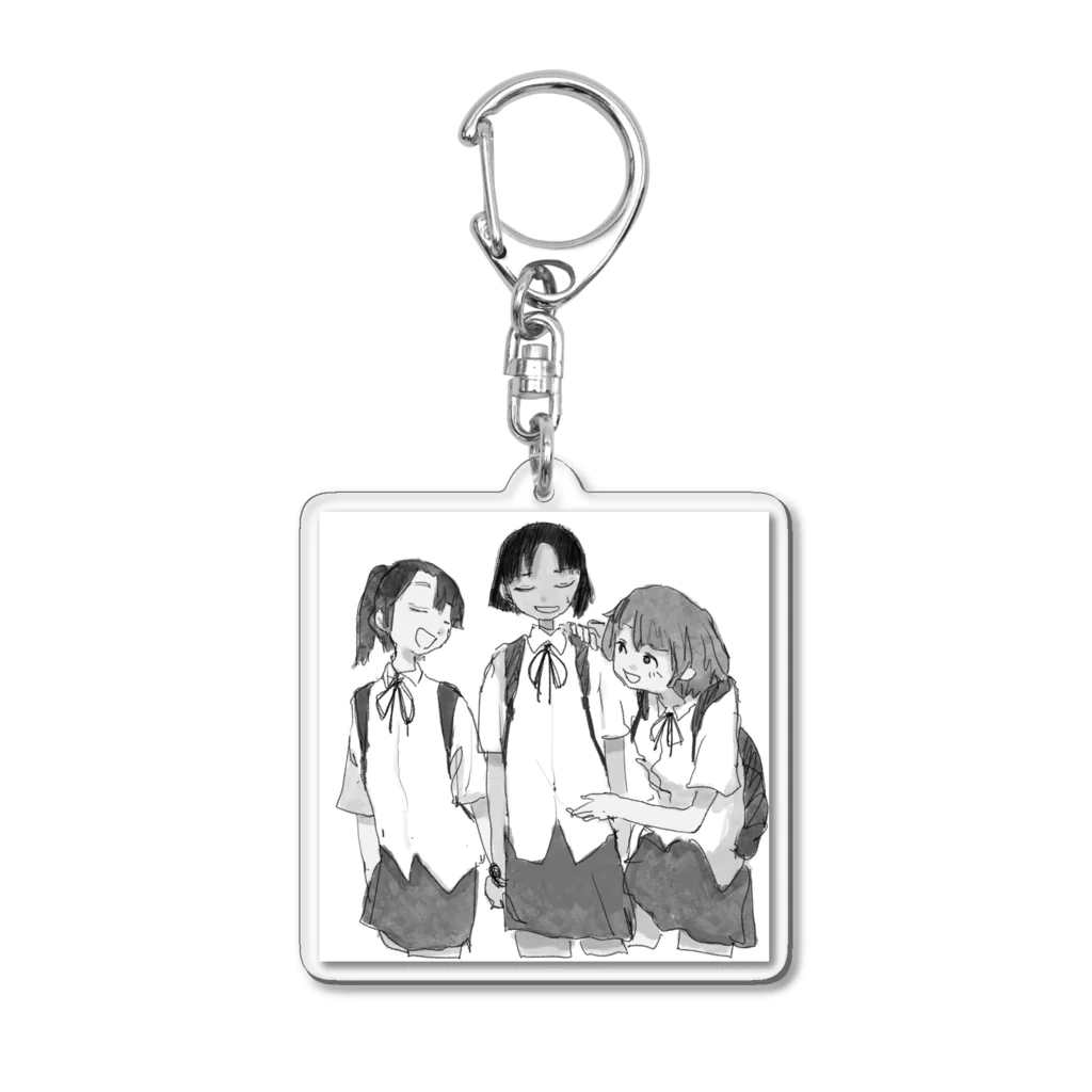 足湯のなかよしさんにんぐみ Acrylic Key Chain