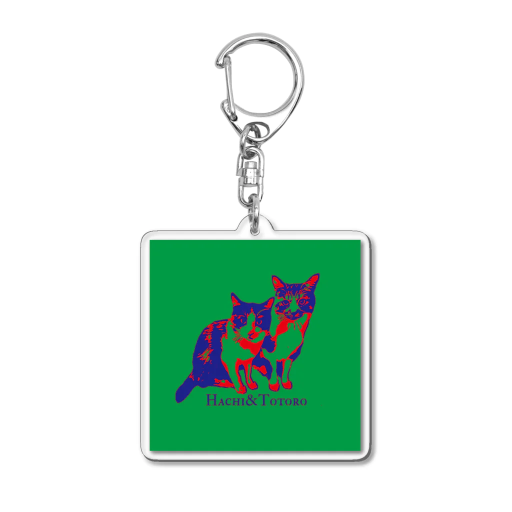 みならい屋の猫&猫（Hachi&Totoro）カラー Acrylic Key Chain