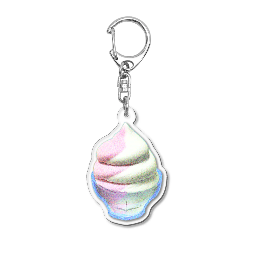 脂身通信Ｚのソフトクリーム（ストロベリーとバニラ）_220904 Acrylic Key Chain