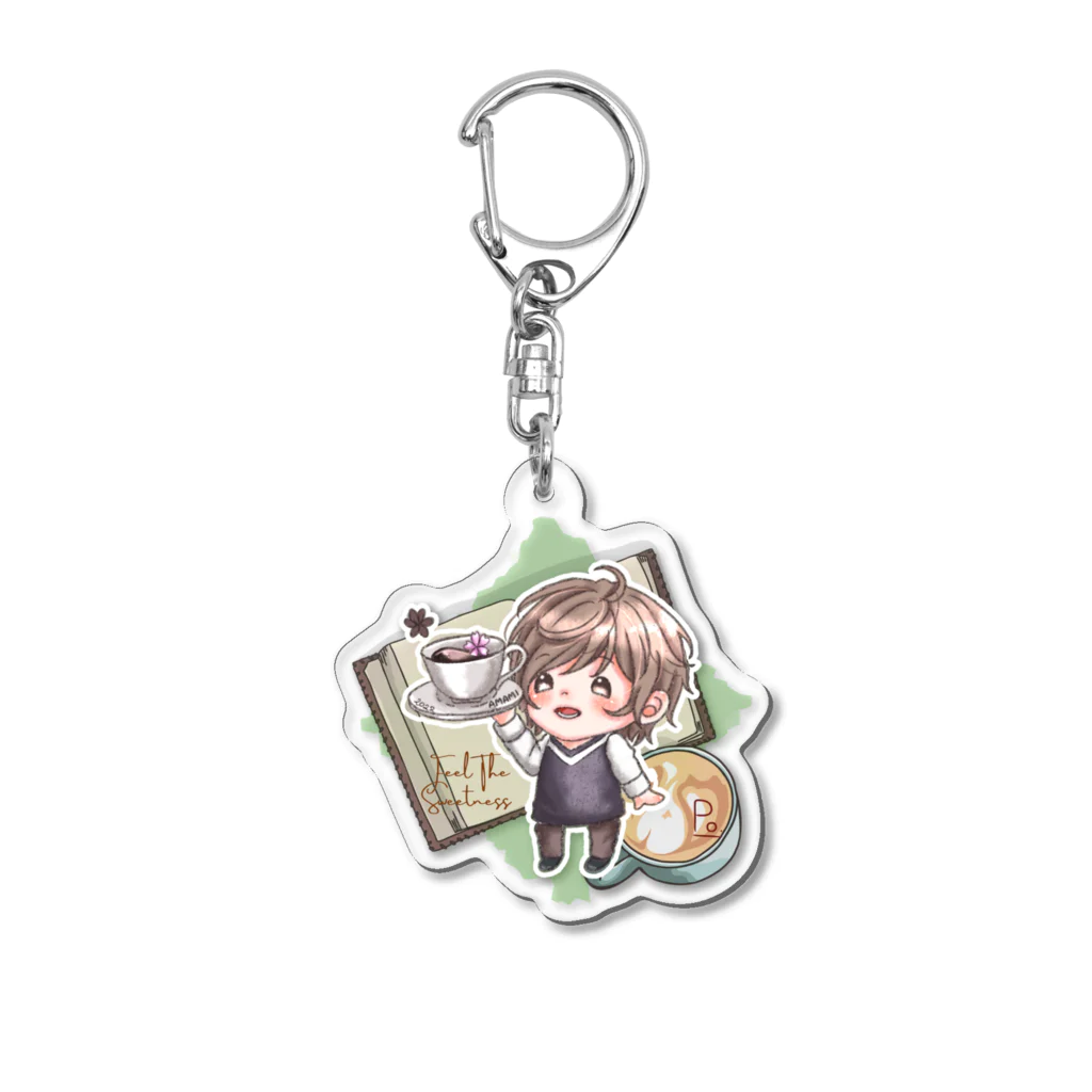 甘味屋ぽぽたん*☕️のぽぽちゃん　春バージョン Acrylic Key Chain