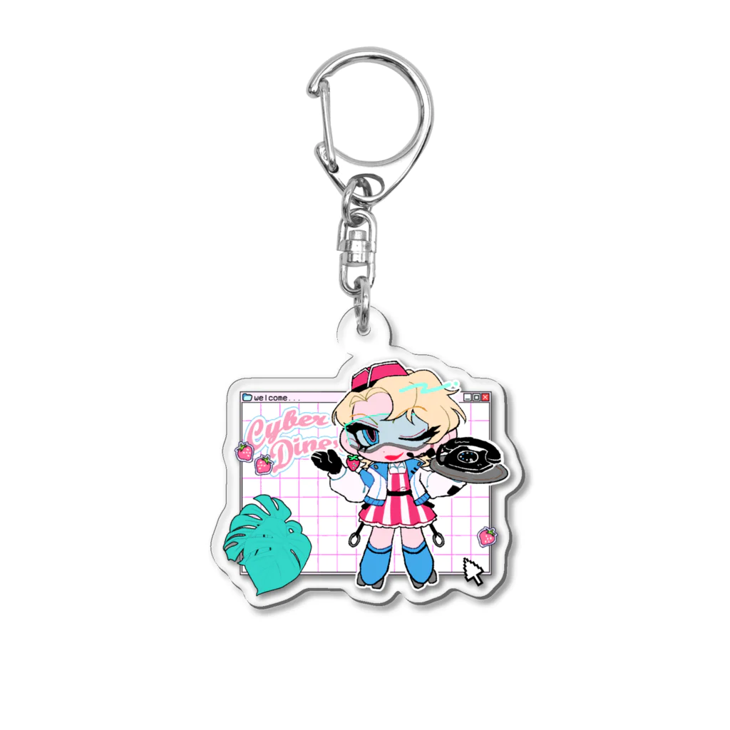 カワハギのCyber🍓Diner Acrylic Key Chain