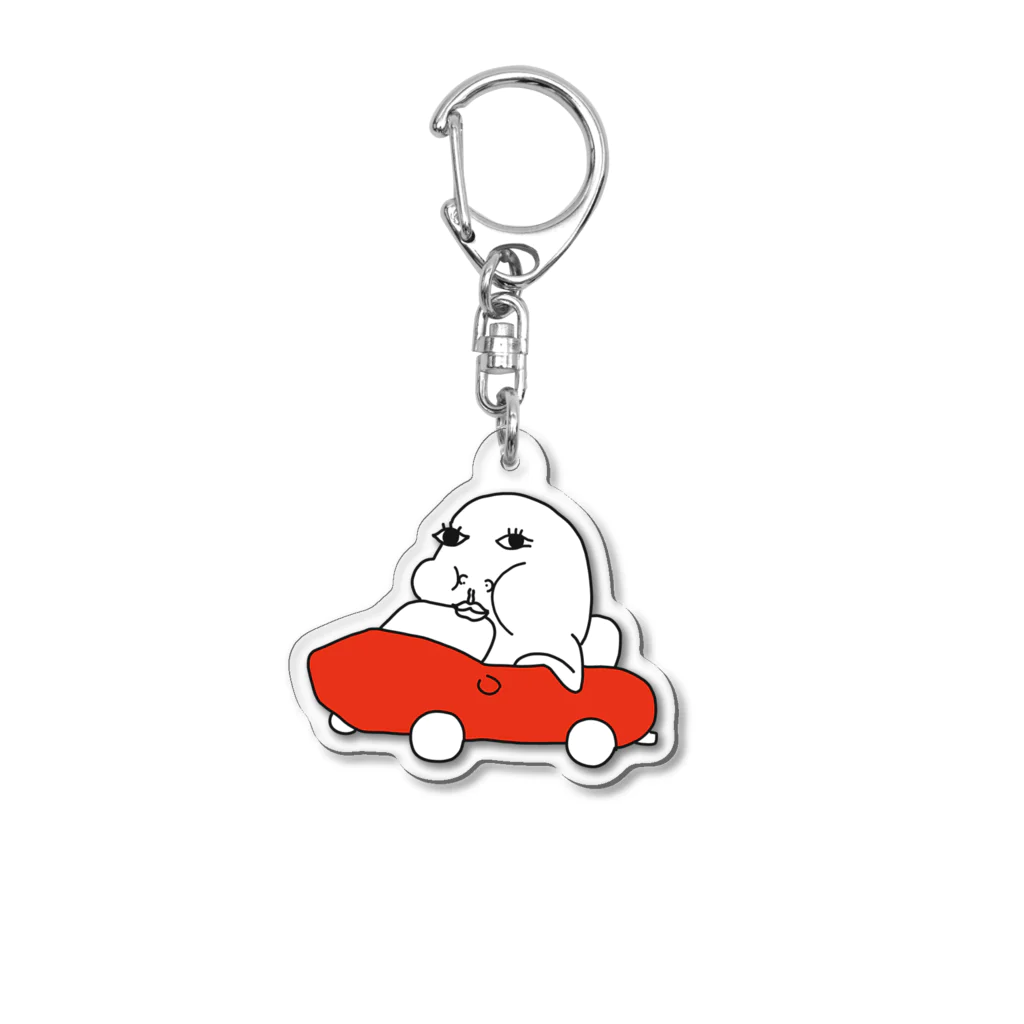 横目でチラリ！パリジェンヌのcar Acrylic Key Chain