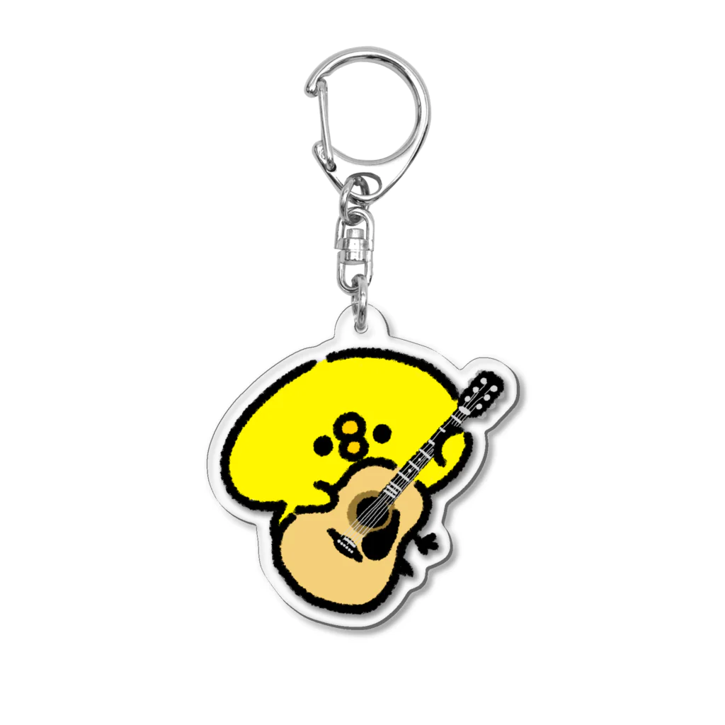 ぴよたそ商店のアコースティックギターを持つひよこ Acrylic Key Chain