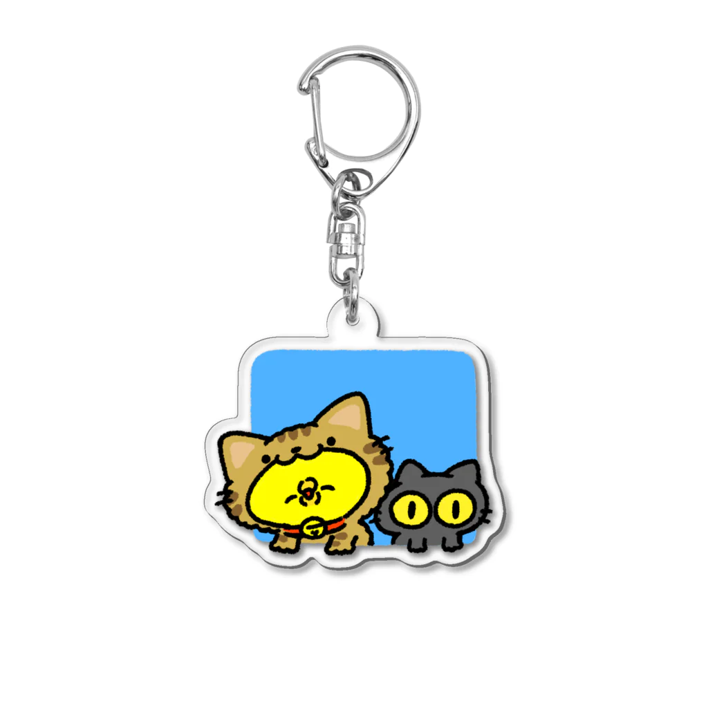 ぴよたそ商店の猫と猫ひよこ Acrylic Key Chain