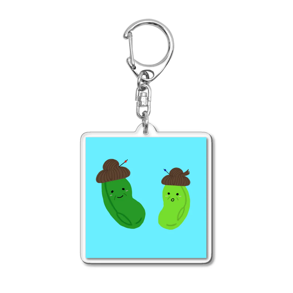 たぬふくのおまめこまめ師匠 Acrylic Key Chain