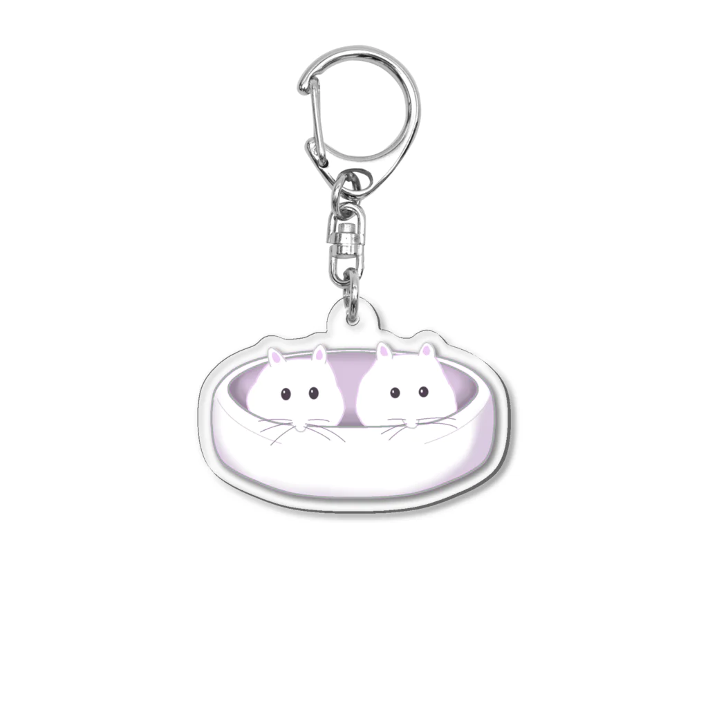 にゃんたまごのもふもふ Acrylic Key Chain