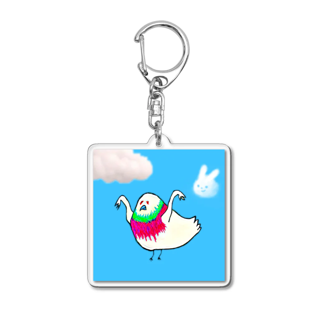 お味噌ちゃん👺LINEスタンプもの毒持ってるハト Acrylic Key Chain