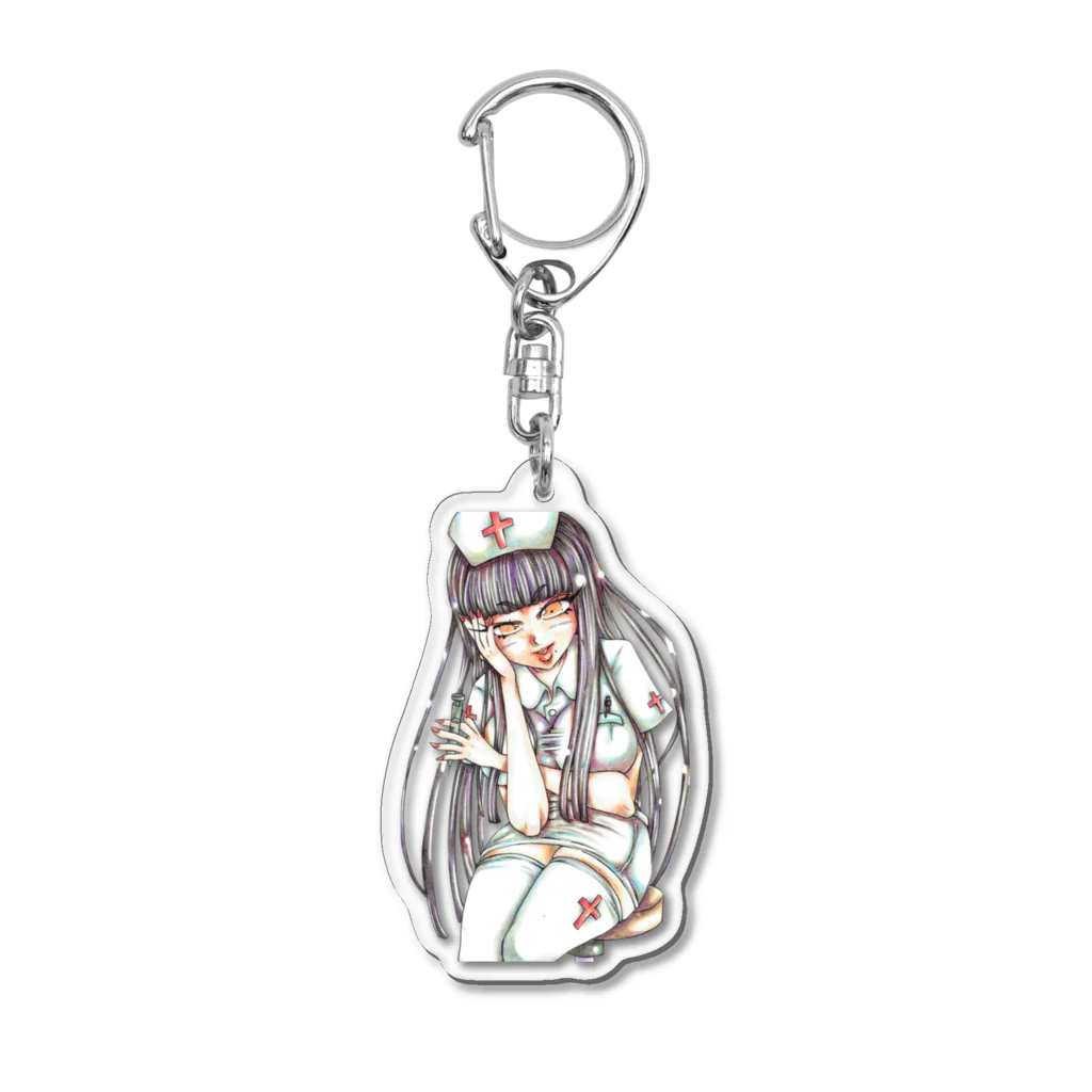 弐０Heartsの黒髪のナース Acrylic Key Chain