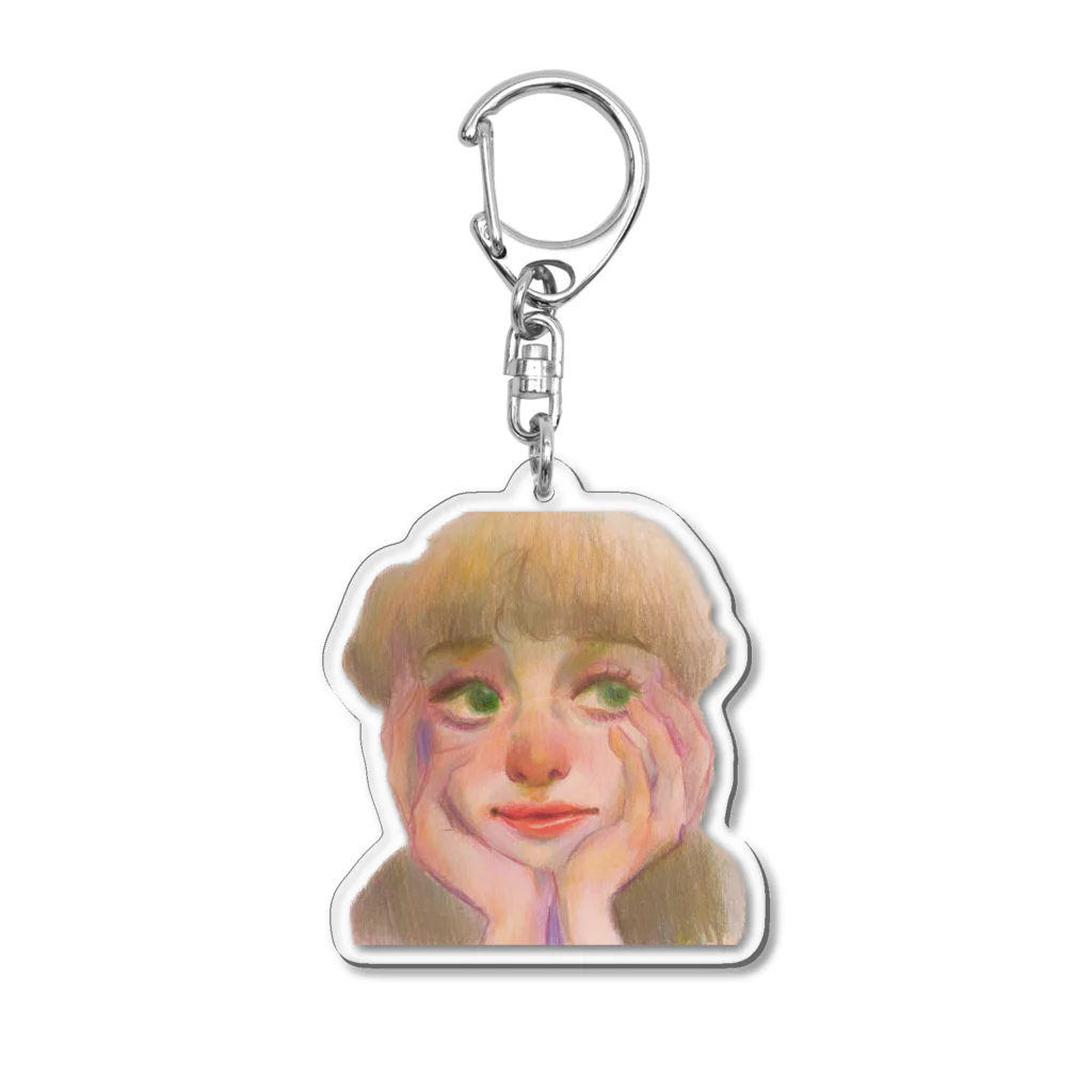 R お洒落かわいいイラストグッズのかんがえちゅう Acrylic Key Chain