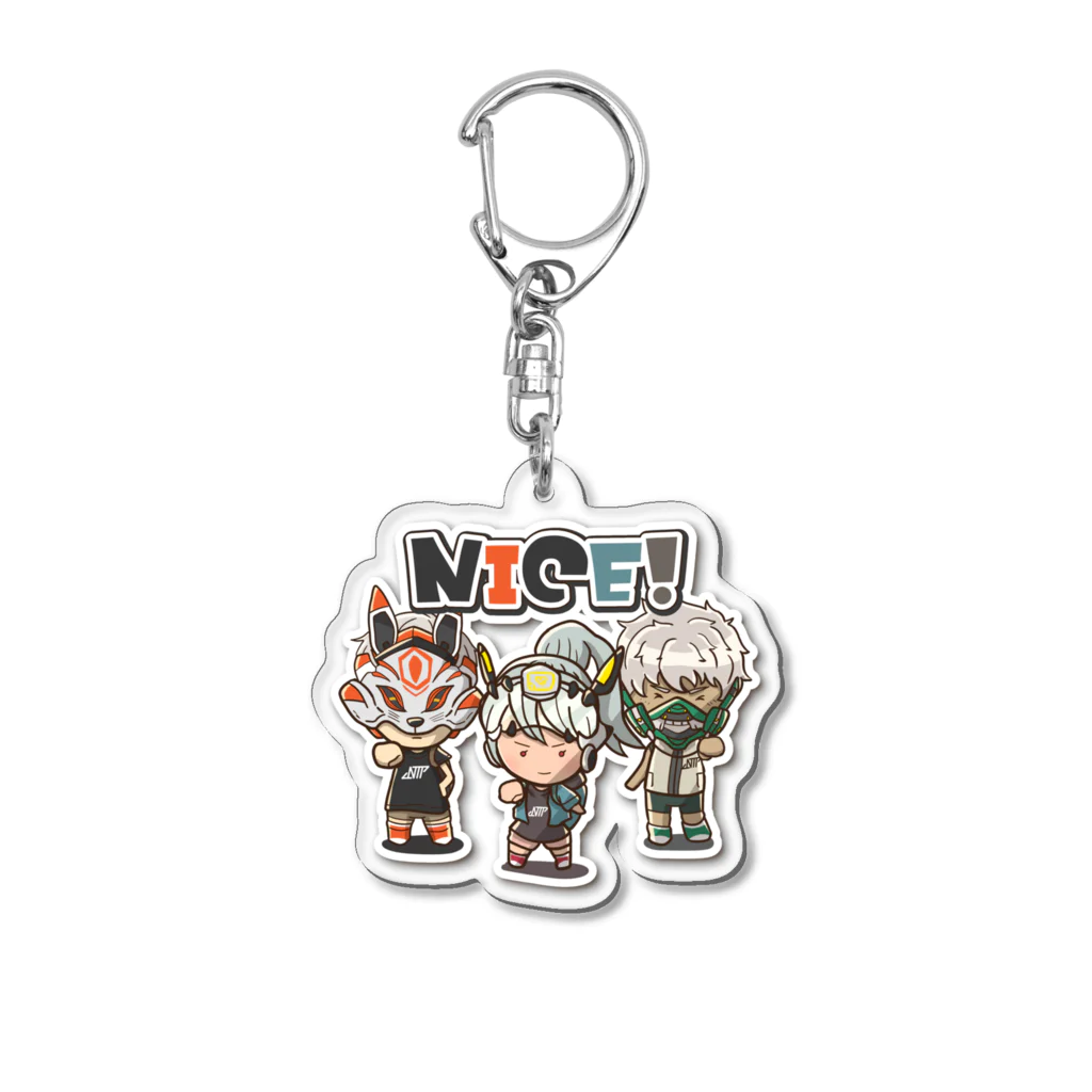 サイバーパンクイラスト🇯🇵 | NTP公認スタンプ販売中のサイバーパンクイラスト　「NICE!」 Acrylic Key Chain