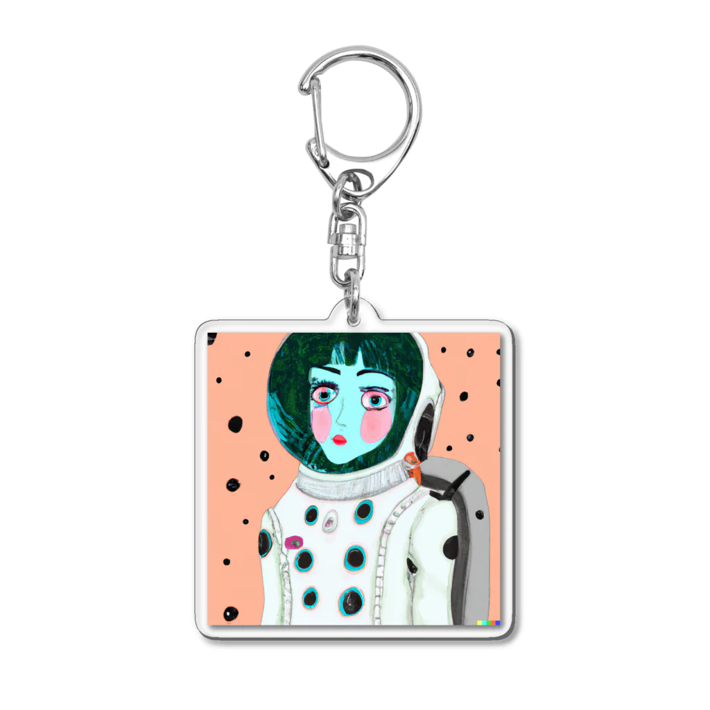 AI ❉ 言葉　　　　　　　　の宇宙服な女子　＃1 Acrylic Key Chain