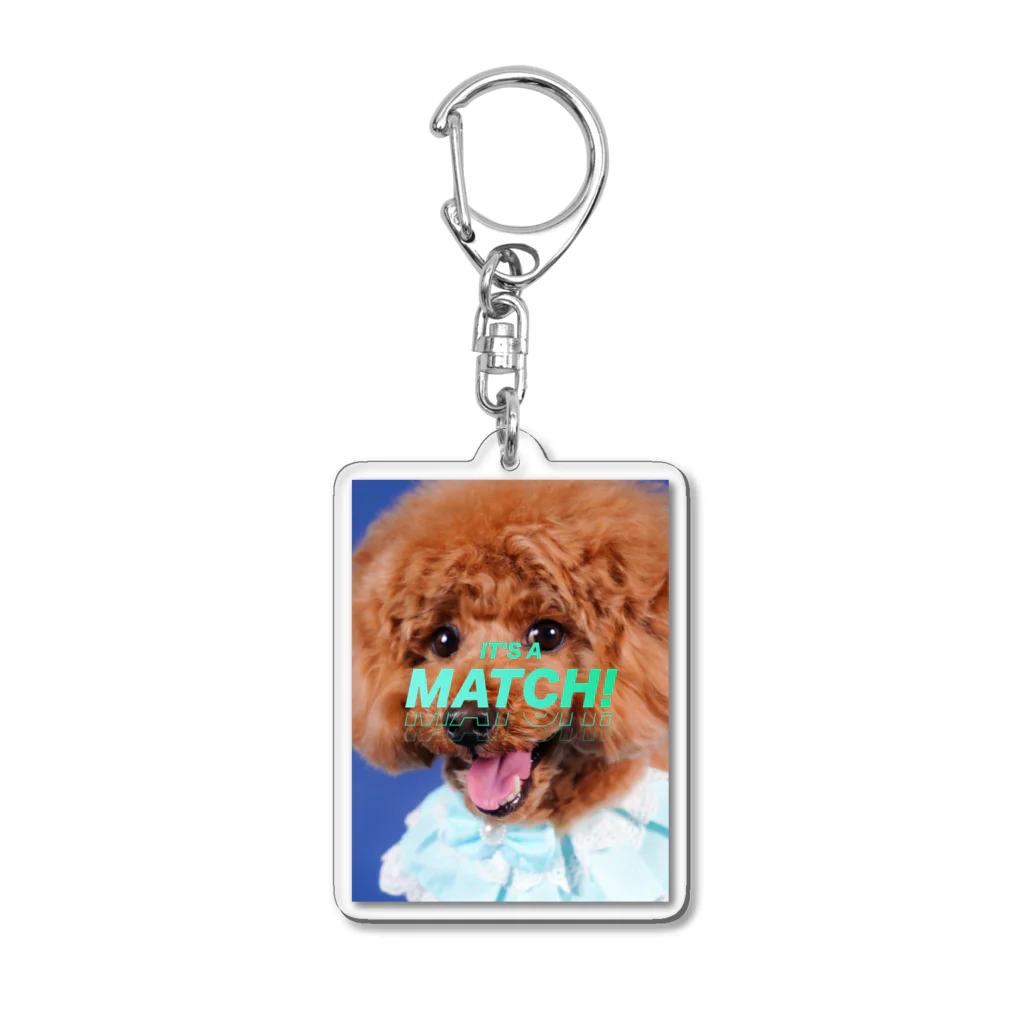 temple islandのOh! Match! He is good smile dog! Acrylic Key Chain