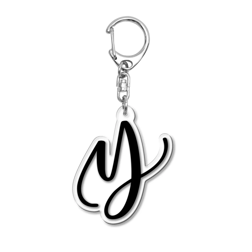 Danae Lettering Merch StoreのY　イニシャルシリーズ〈BK〉 Acrylic Key Chain