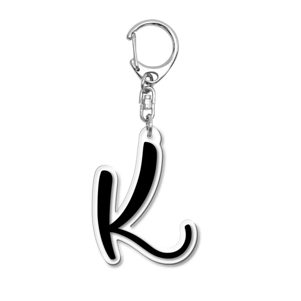 Danae Lettering Merch StoreのK　イニシャルシリーズ〈BK〉 アクリルキーホルダー