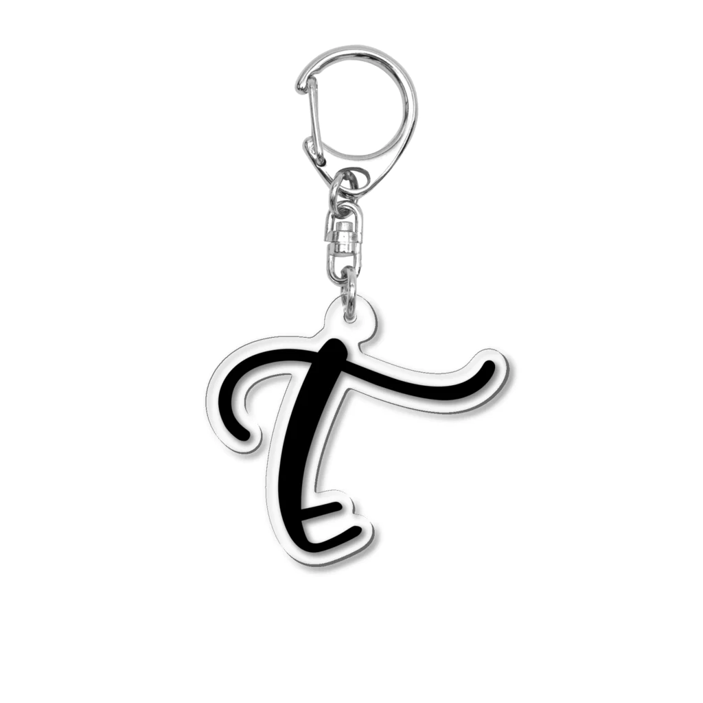 Danae Lettering Merch StoreのE　イニシャルシリーズ〈BK〉 Acrylic Key Chain